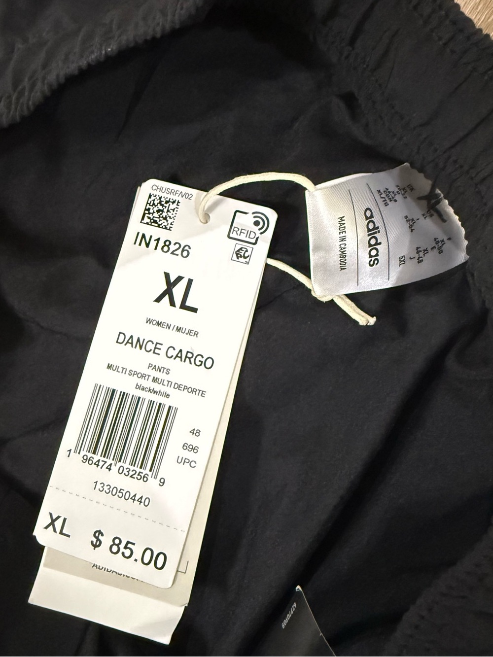 adidas Black Track Joggers with White Side Stripes - Picture 3 of 5